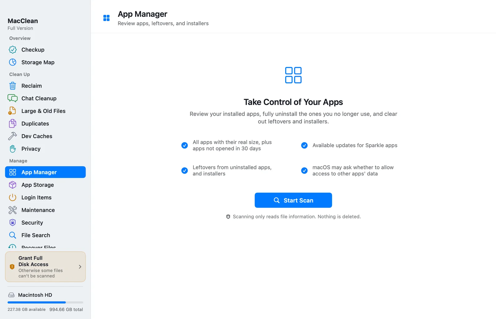 MacClean — app uninstaller